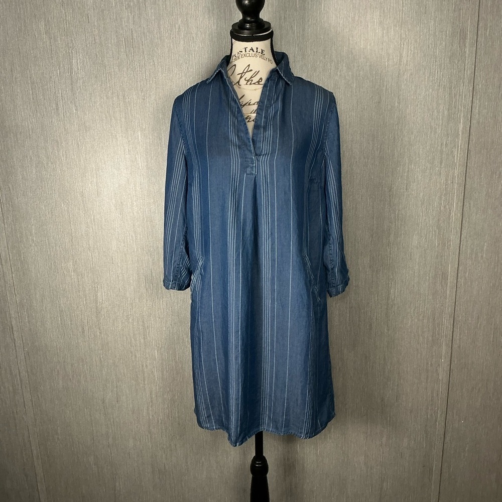 Market Spruce Blue Stripe Tunic Shirt Dress Size XS